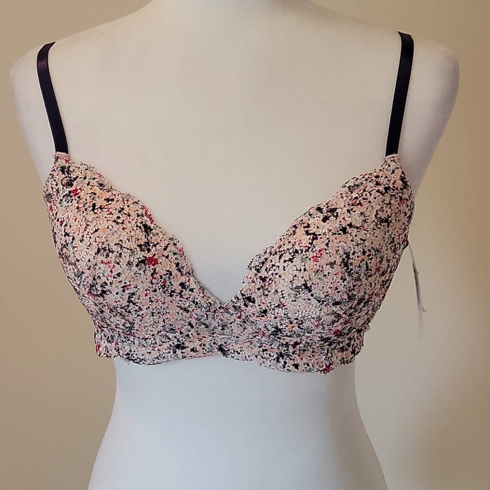 NEW C&California Pink Chlo Splatprint Demi Bra 34D